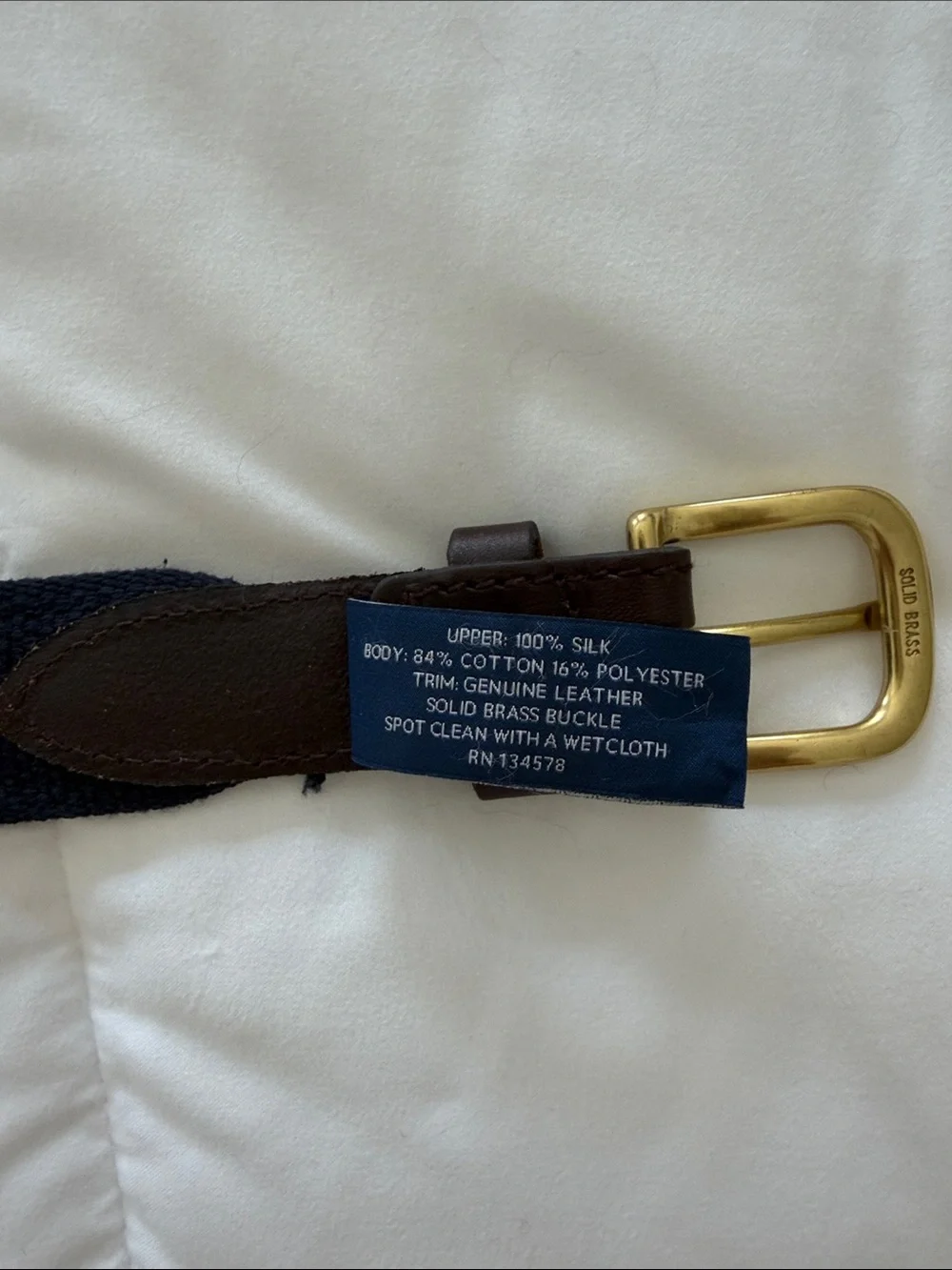 Vineyard Vines Navy Blue Kids Belt with American Flag Embroidery